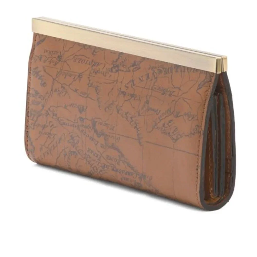 PATRICIA NASH Leather Cauchy Framed Wallet Push Lock Closure Signature Map Print